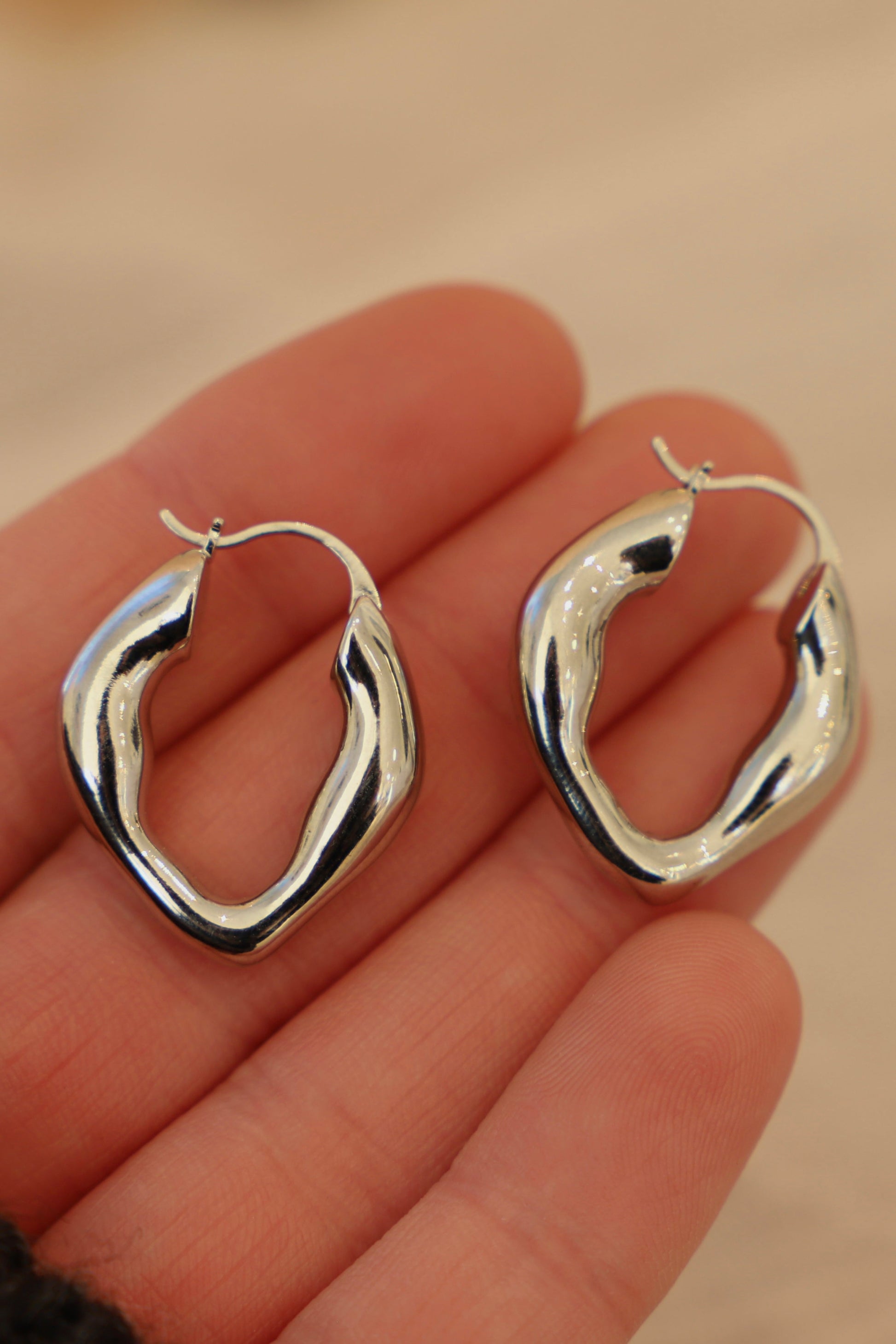 ORGANIC SILVER HOOPS - elizabeth + Bern