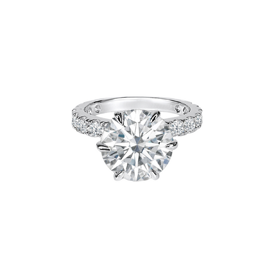 3.5ct Round Cut Moissanite Double Hidden Halo Engagement Ring - elizabeth + Bern