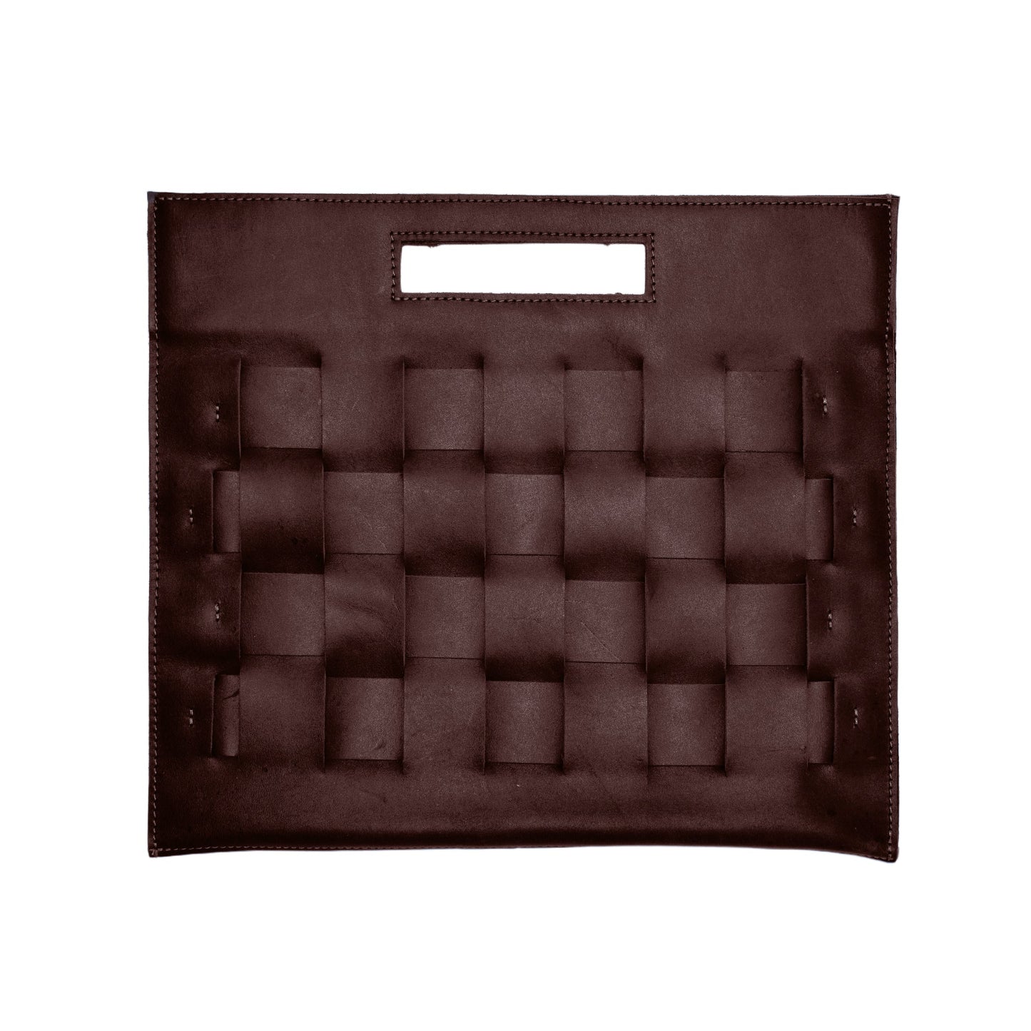 Woven Laptop Clutch in Walnut by SutiSana