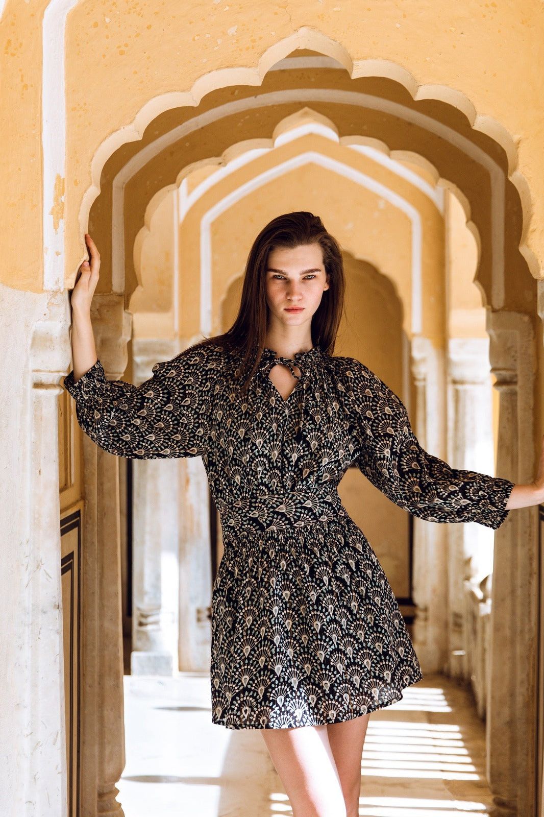 Hand-Printed Dree Mini Dress (Lurex) - elizabeth + Bern