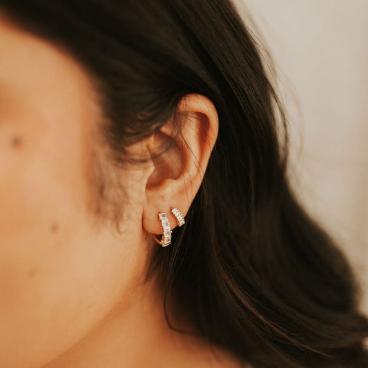 Charlotte Diamond Gold Filled Hoops - elizabeth + Bern