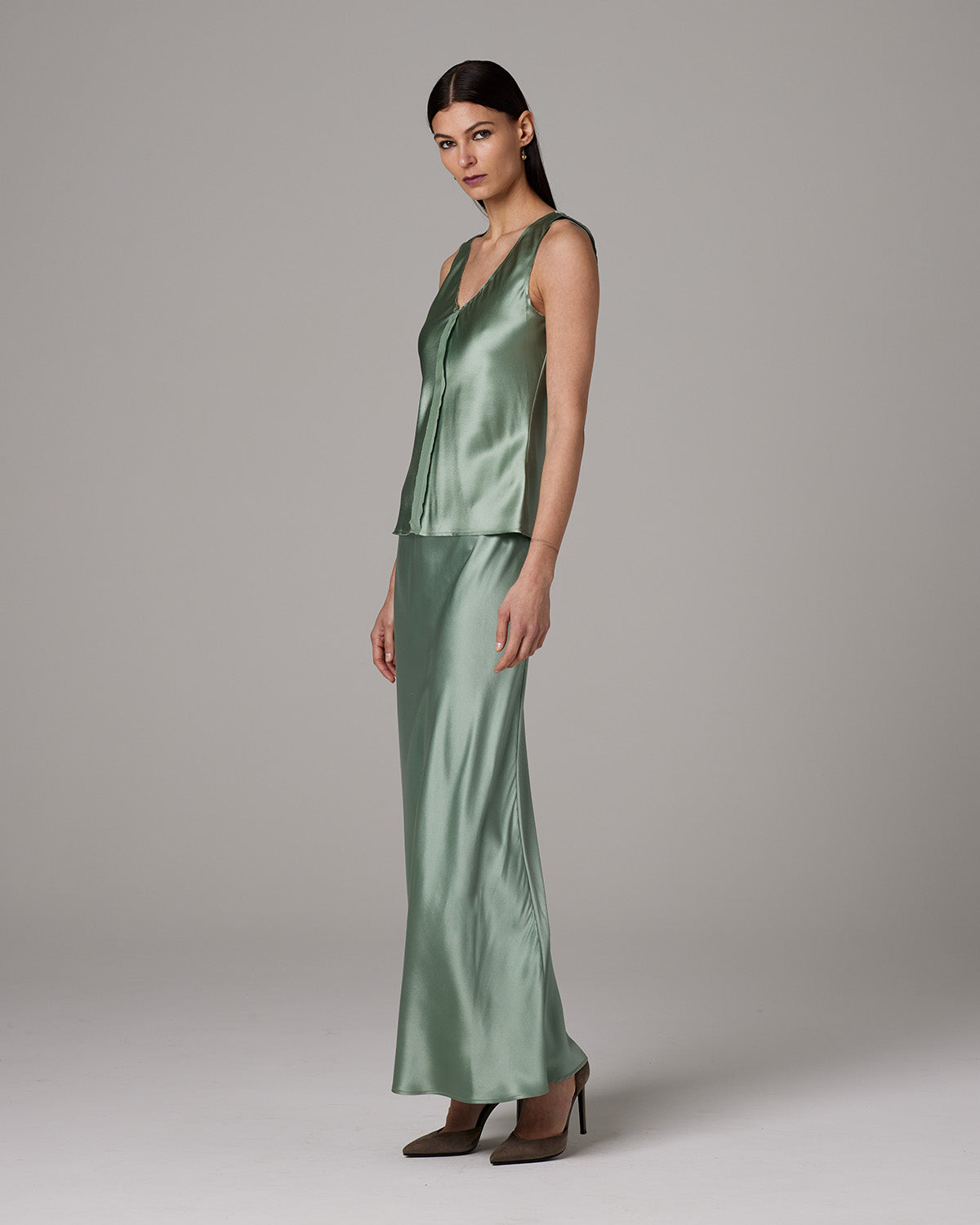 Silk Raw Edge Tank – Minimalist Charmeuse with Artisan Edge Details