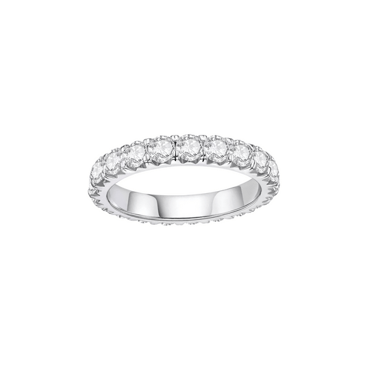 3mm Round Cut Moissanite Fishtail Set Eternity Band - elizabeth + Bern