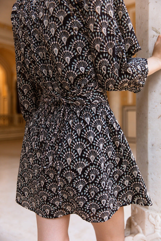 Hand-Printed Dree Mini Dress (Lurex) - elizabeth + Bern