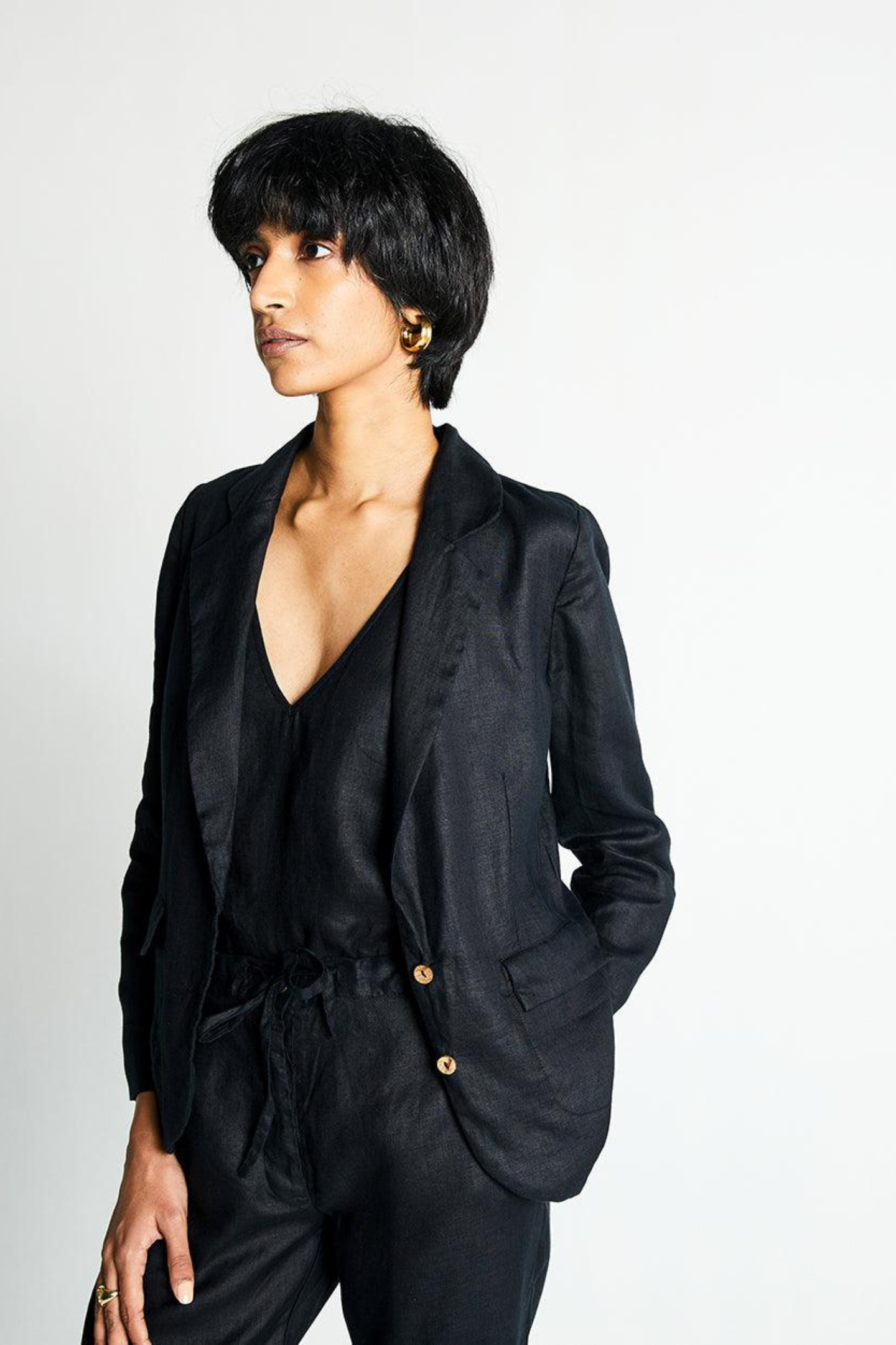 Hemp Three Piece Set in Black - elizabeth + Bern