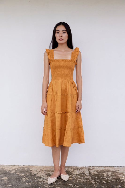 Alma Linen Midi Dress - elizabeth + Bern