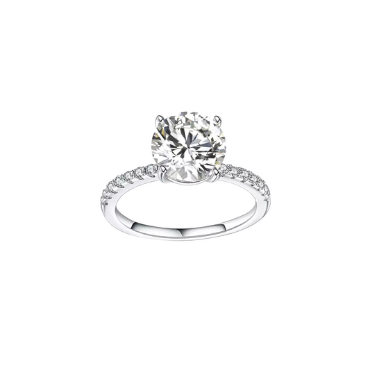 3.0ct Round Cut Moissanite Accented Engagement Ring - elizabeth + Bern