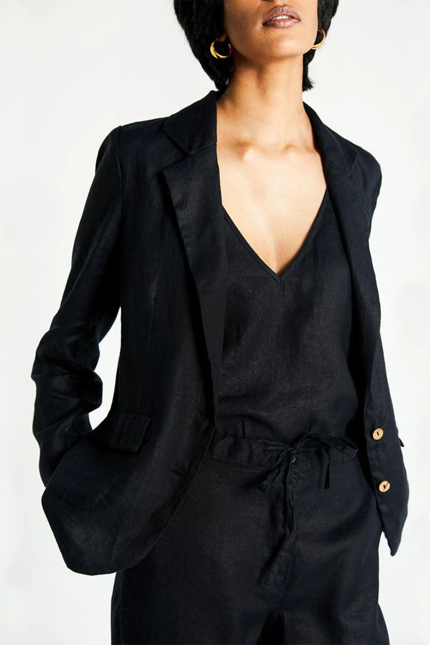 Hemp Three Piece Set in Black - elizabeth + Bern