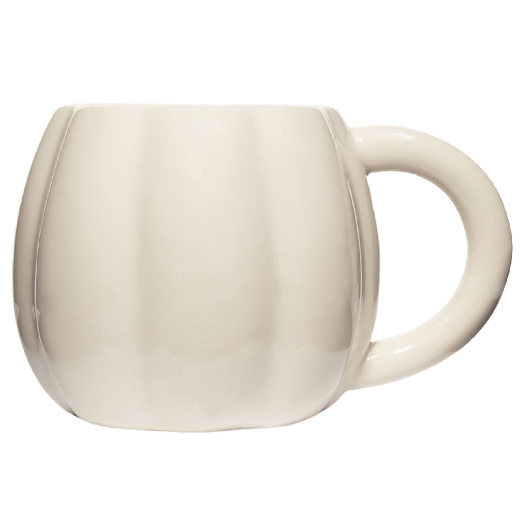 White ceramic mug on a transparent background