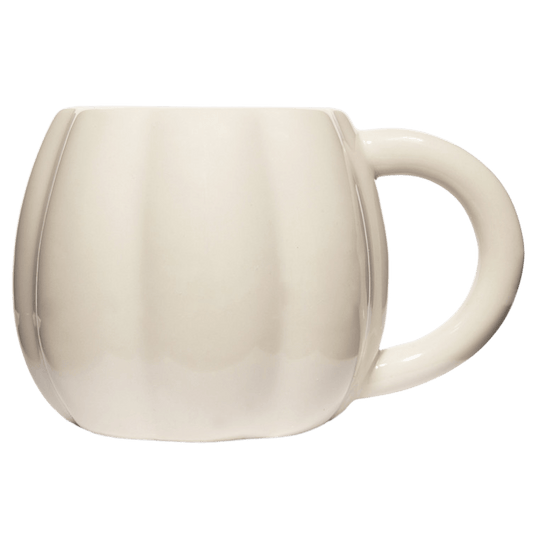 White ceramic mug on a transparent background