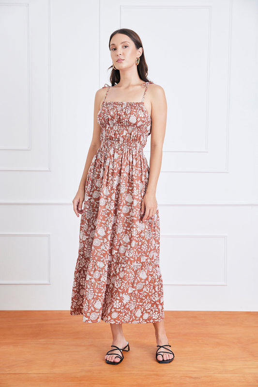 Emilia Midi Dress in Garden Roots - elizabeth + Bern