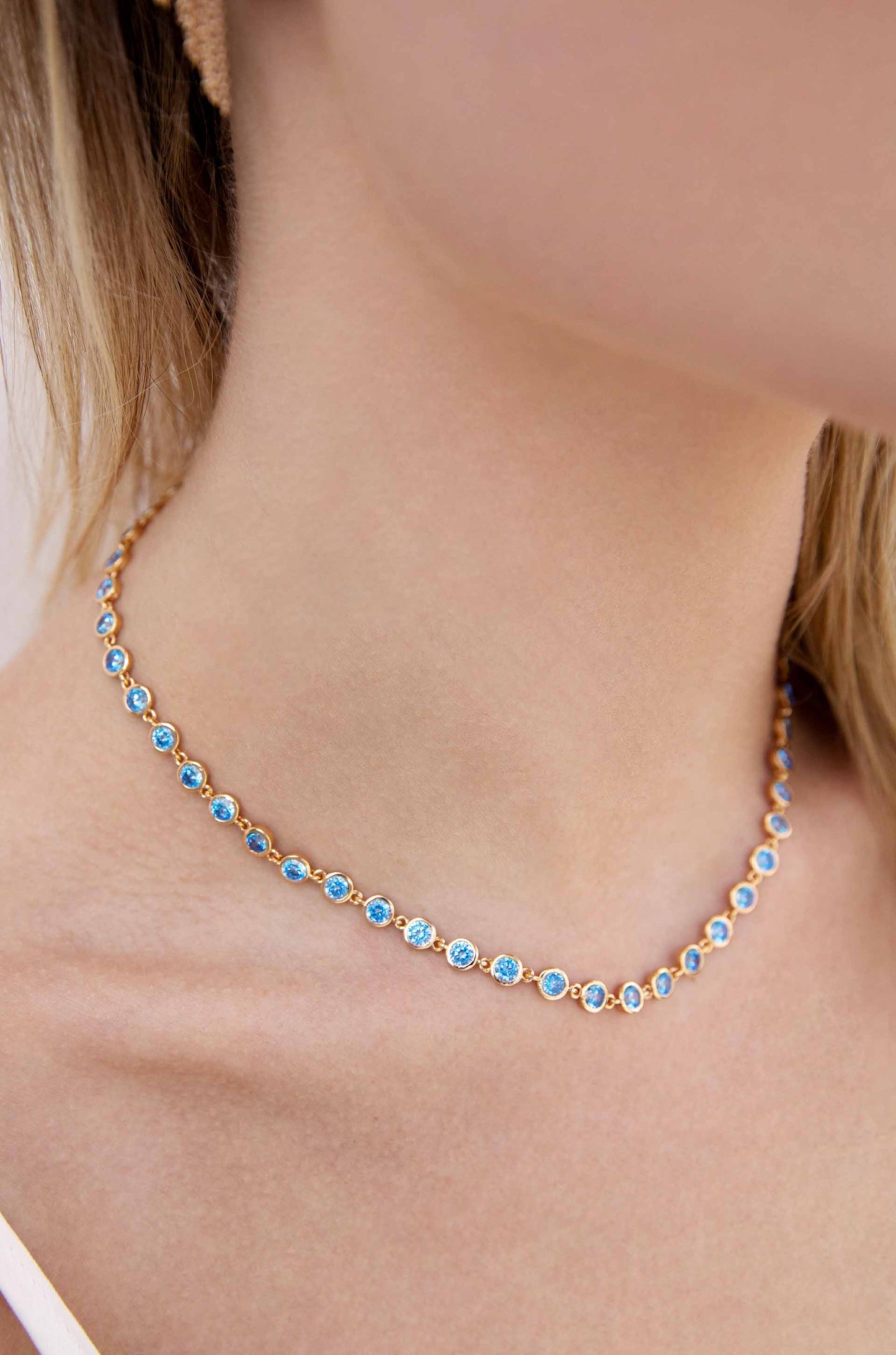Crystal Disc and Link Necklace - elizabeth + Bern