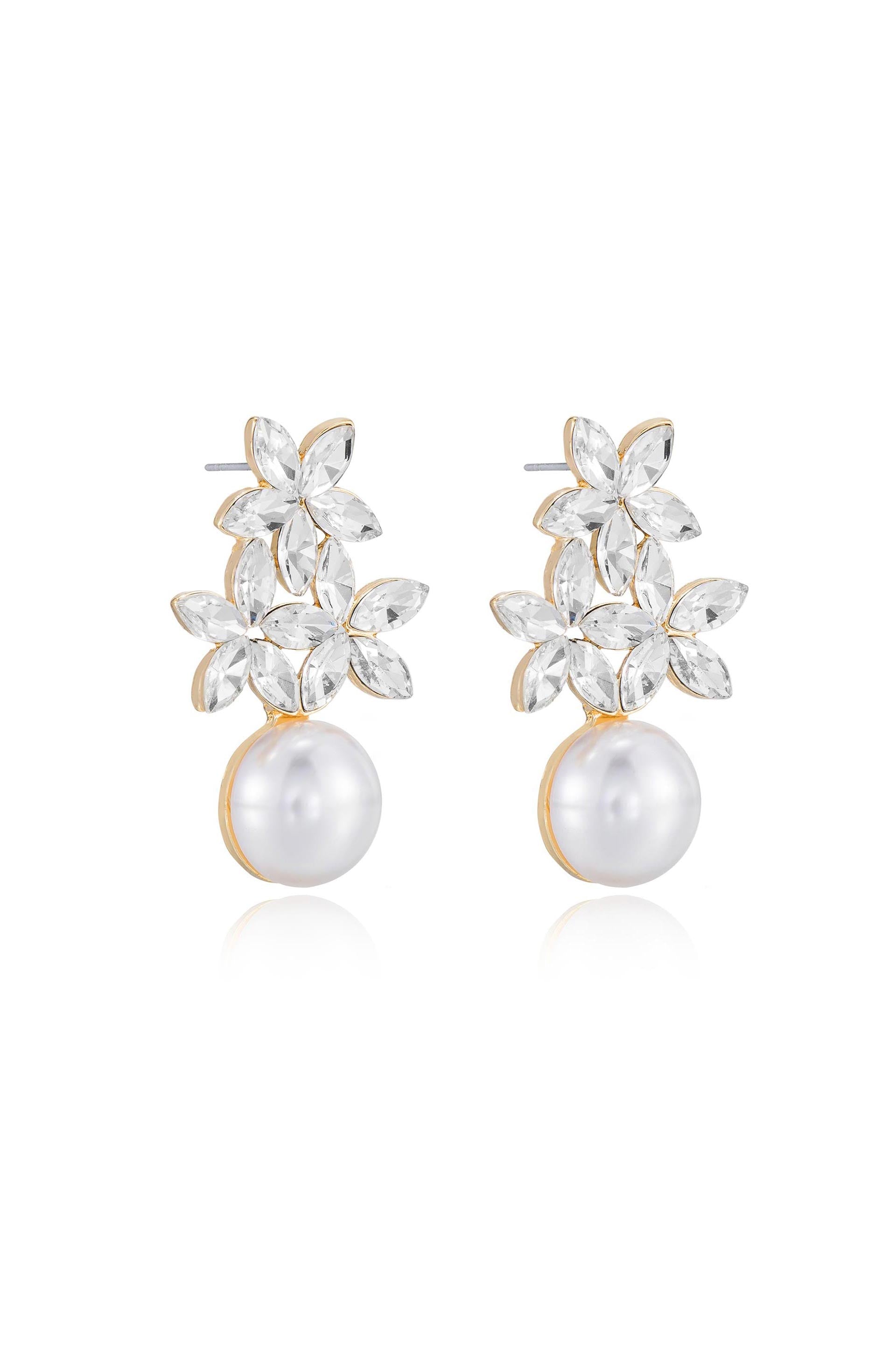 Best Day Crystal & Pearl Earrings - elizabeth + Bern
