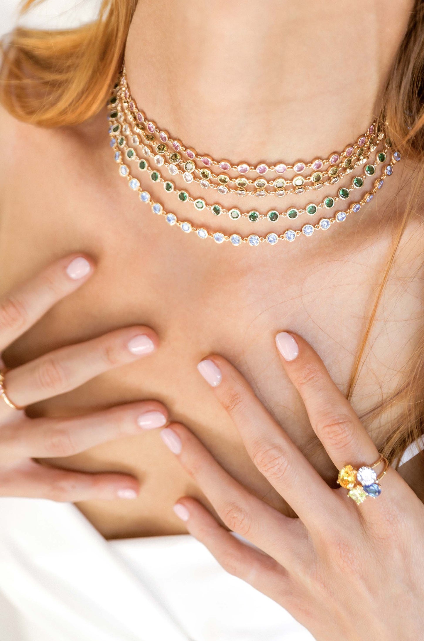 Crystal Disc and Link Necklace - elizabeth + Bern