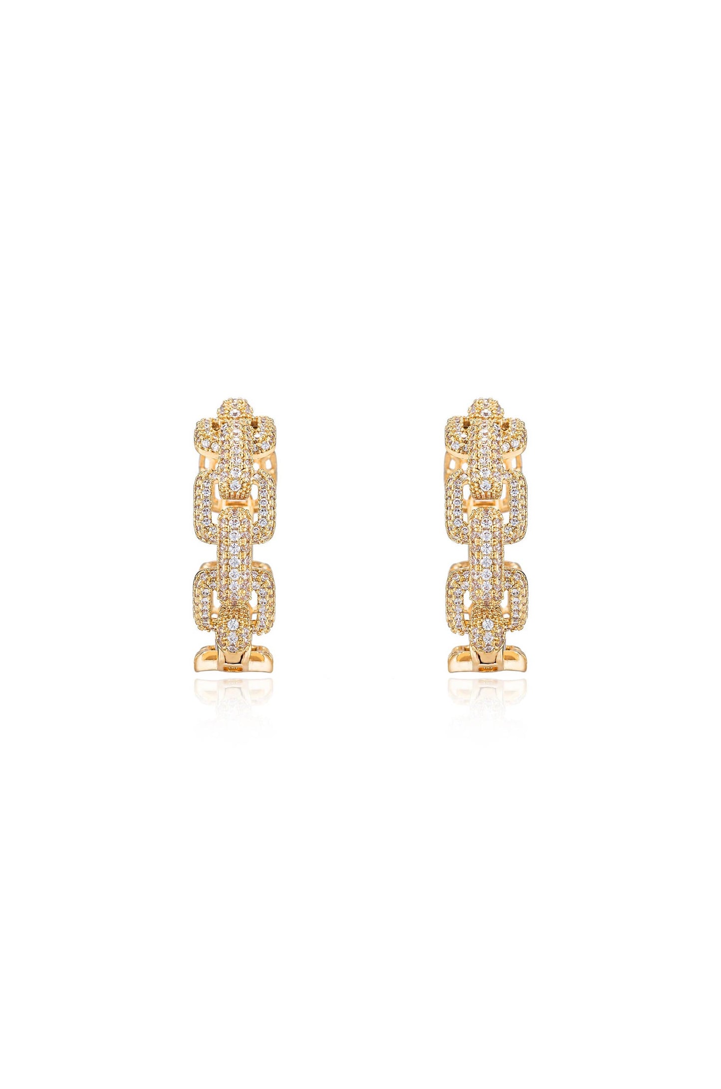 Crystal Chain Link Hoops - elizabeth + Bern