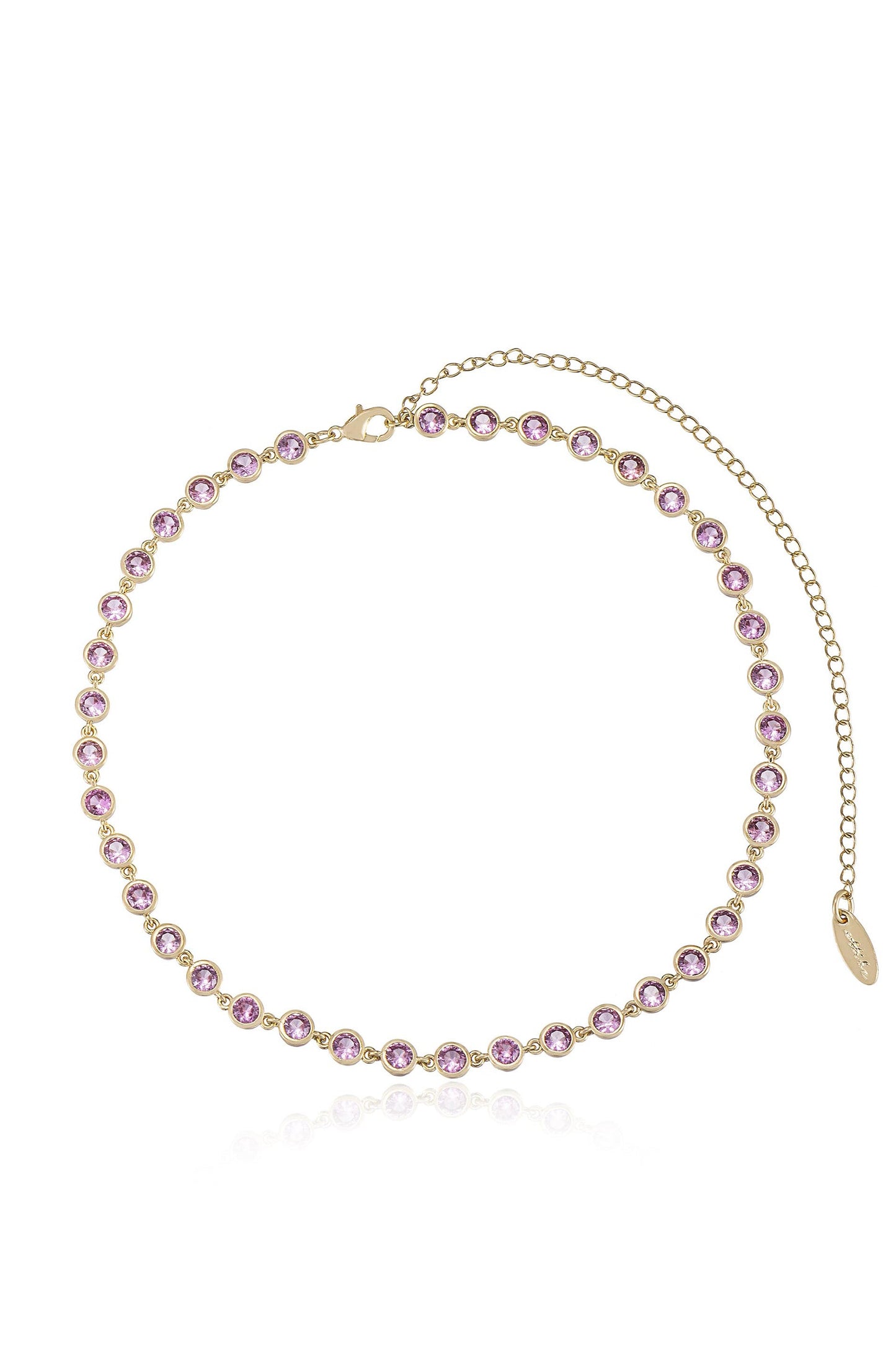 Crystal Disc and Link Necklace - elizabeth + Bern