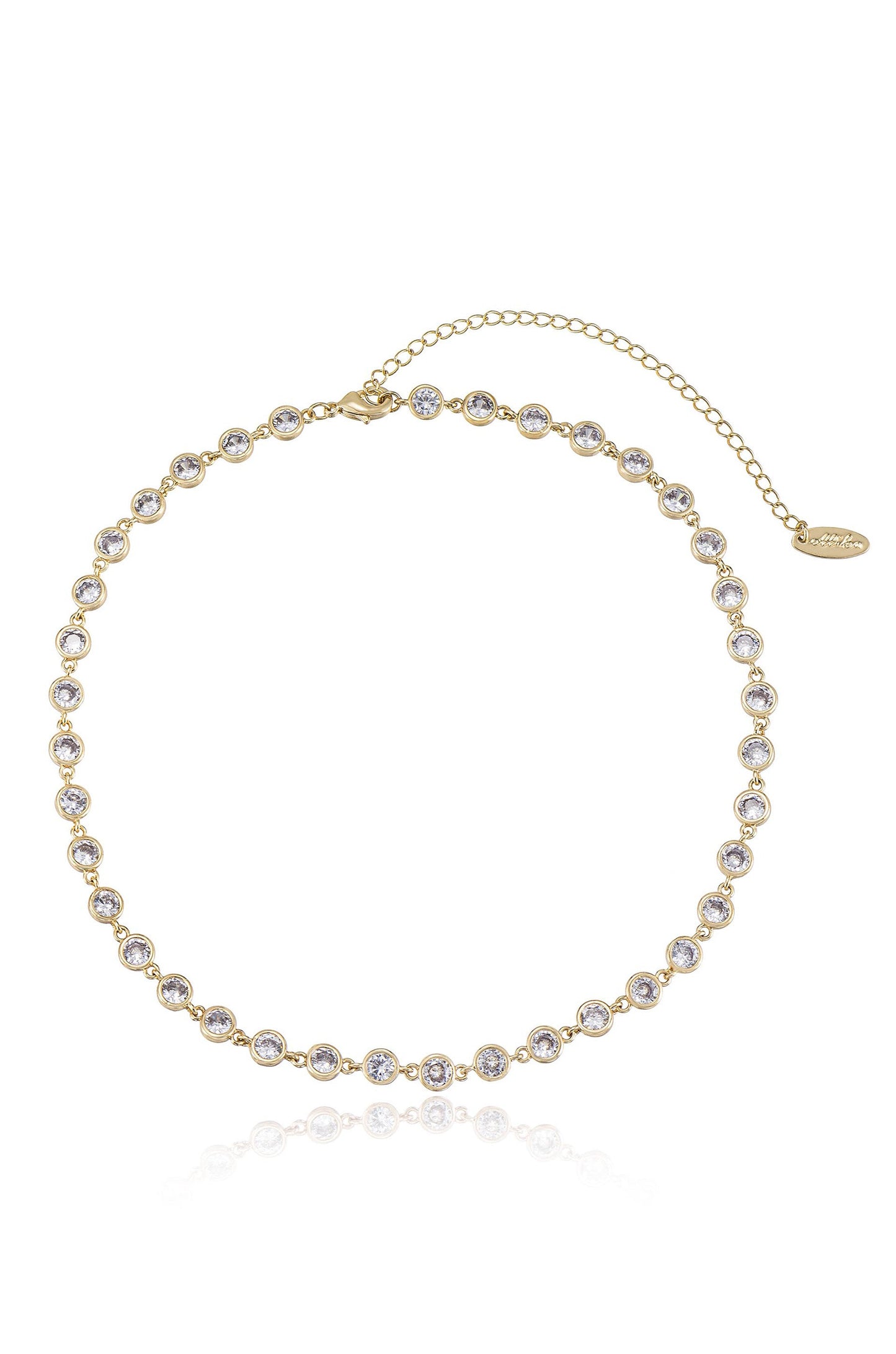 Crystal Disc and Link Necklace - elizabeth + Bern