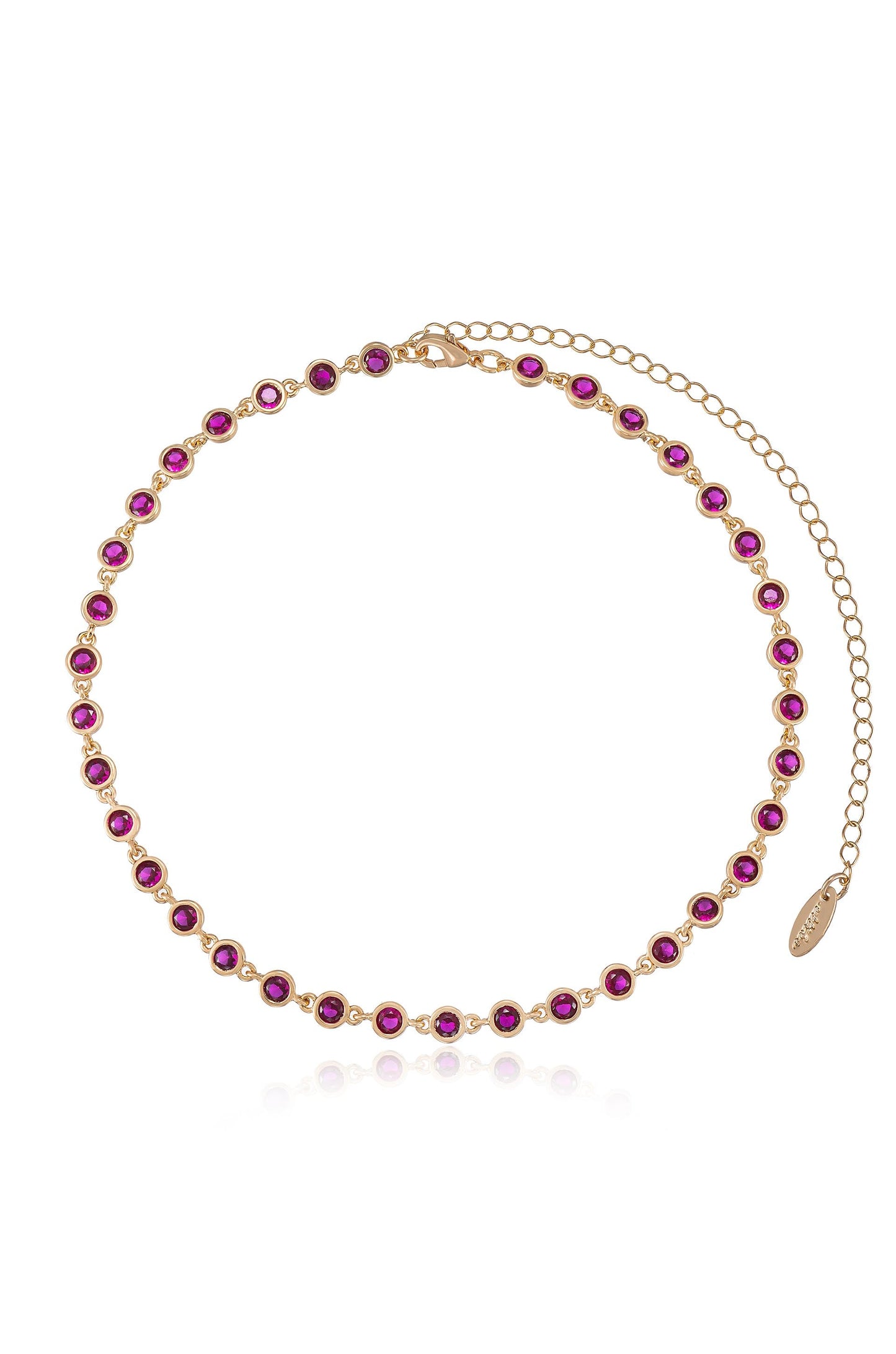 Crystal Disc and Link Necklace - elizabeth + Bern