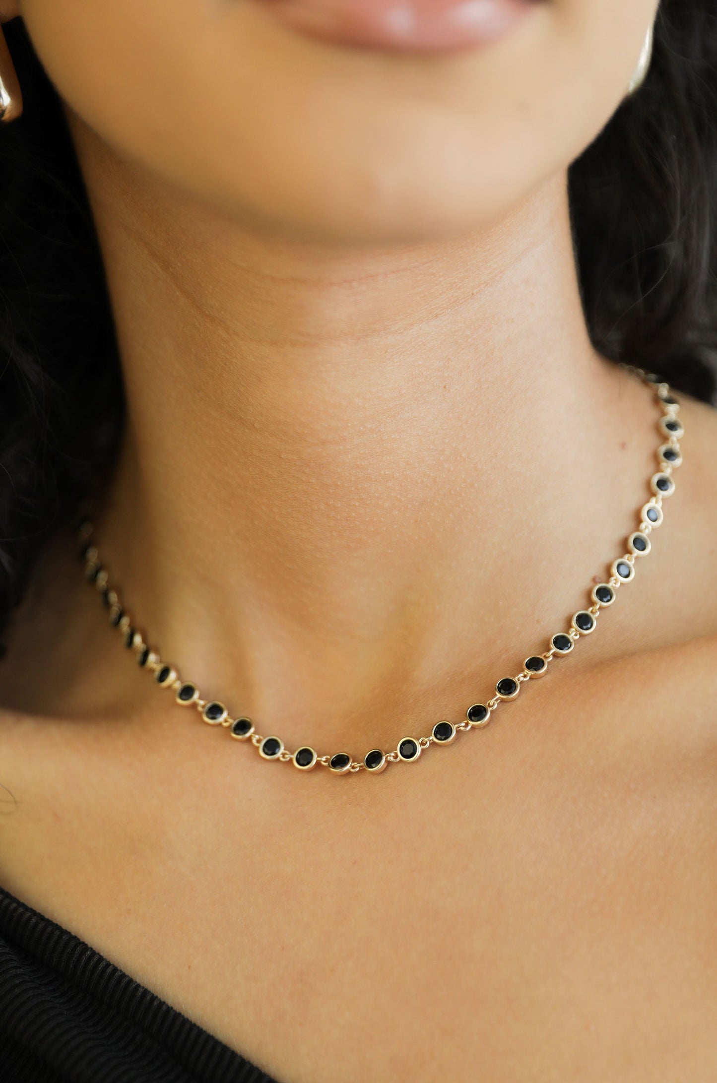 Crystal Disc and Link Necklace - elizabeth + Bern