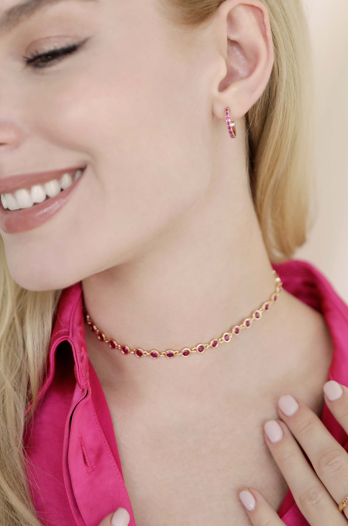 Crystal Disc and Link Necklace - elizabeth + Bern