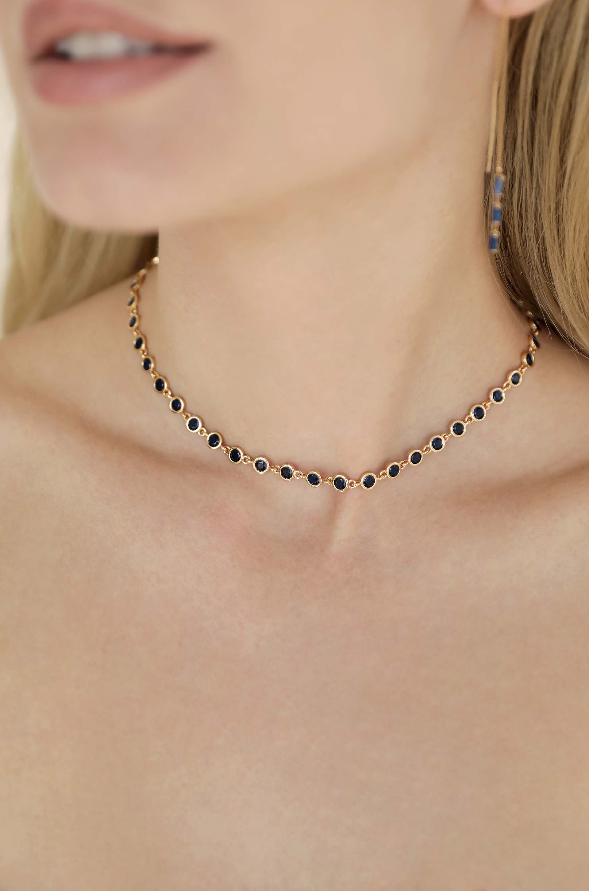 Crystal Disc and Link Necklace - elizabeth + Bern