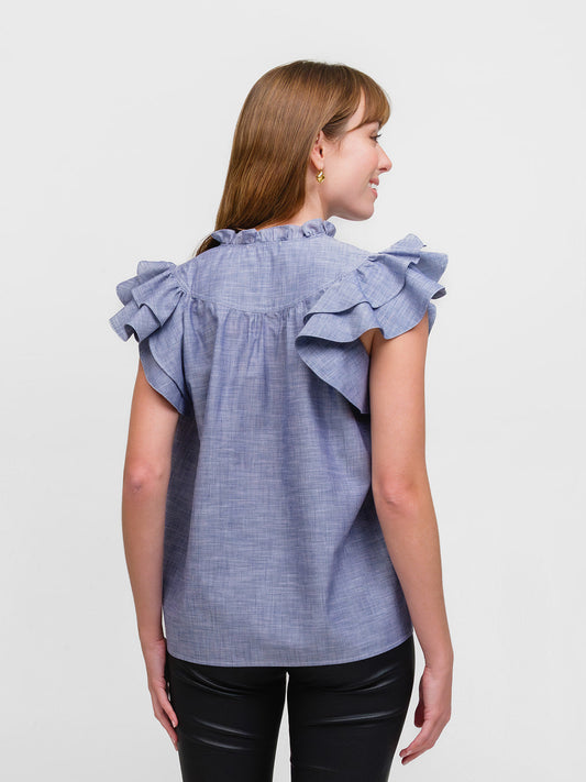 FLUTTER SLEEVE: DENIM DOES THE COUNTRY CLUB