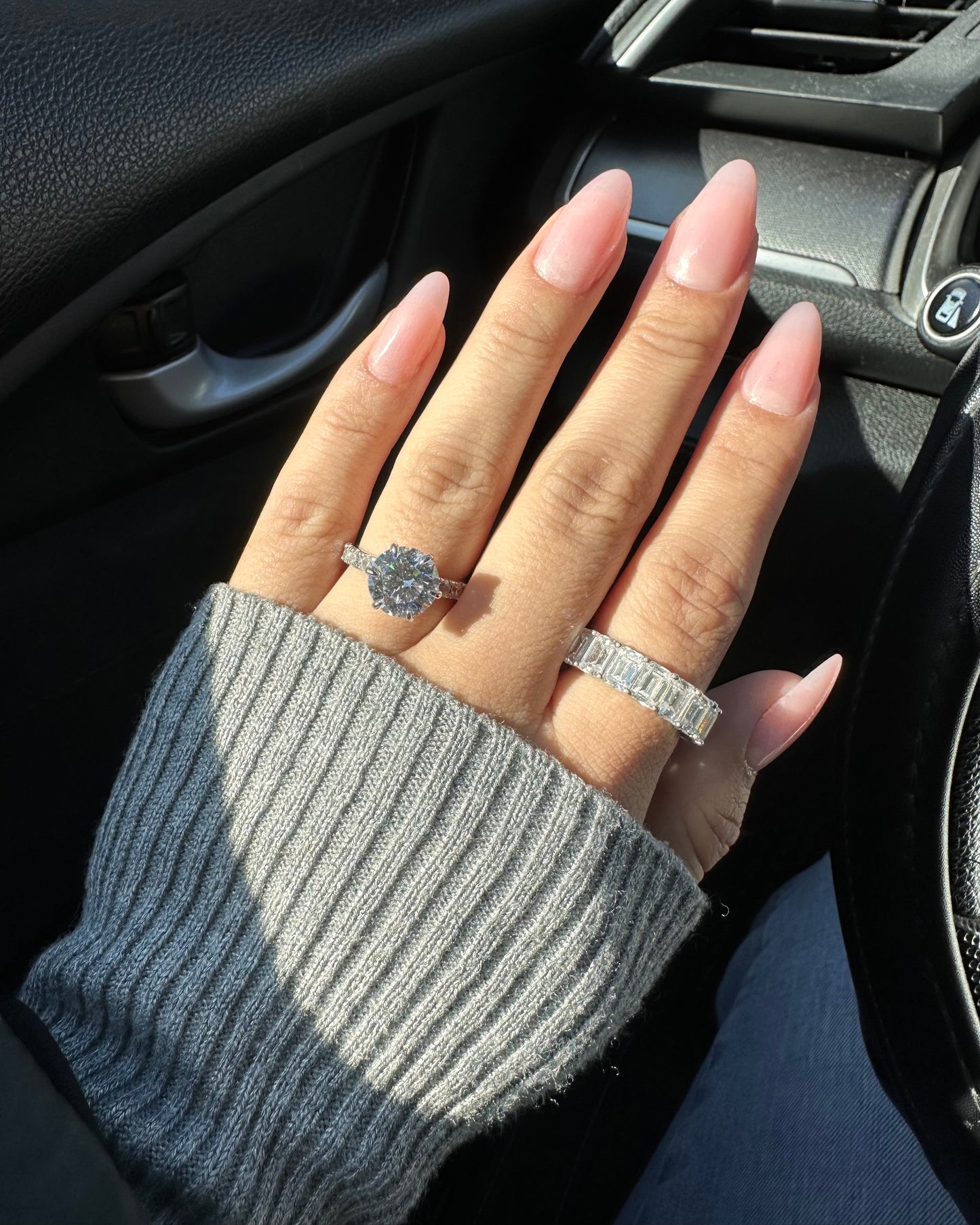 3.5ct Round Cut Moissanite Double Hidden Halo Engagement Ring - elizabeth + Bern
