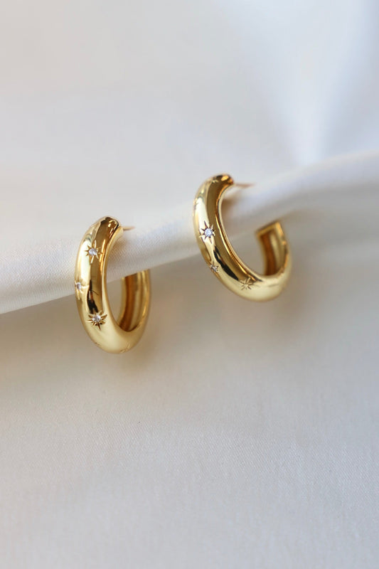 MEREDITH CZ STAR THICK HOOP - elizabeth + Bern