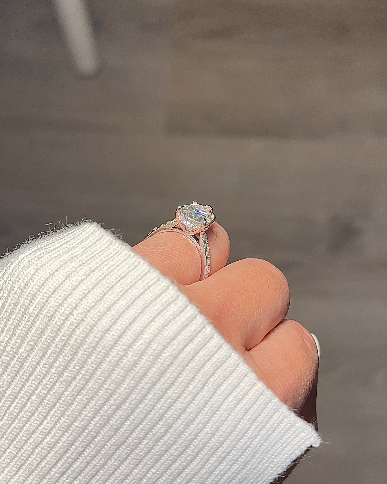 Elegant 4.0ct pear cut moissanite engagement ring with hidden halo and accent stones in 14K gold prong setting - elizabeth + Bern
