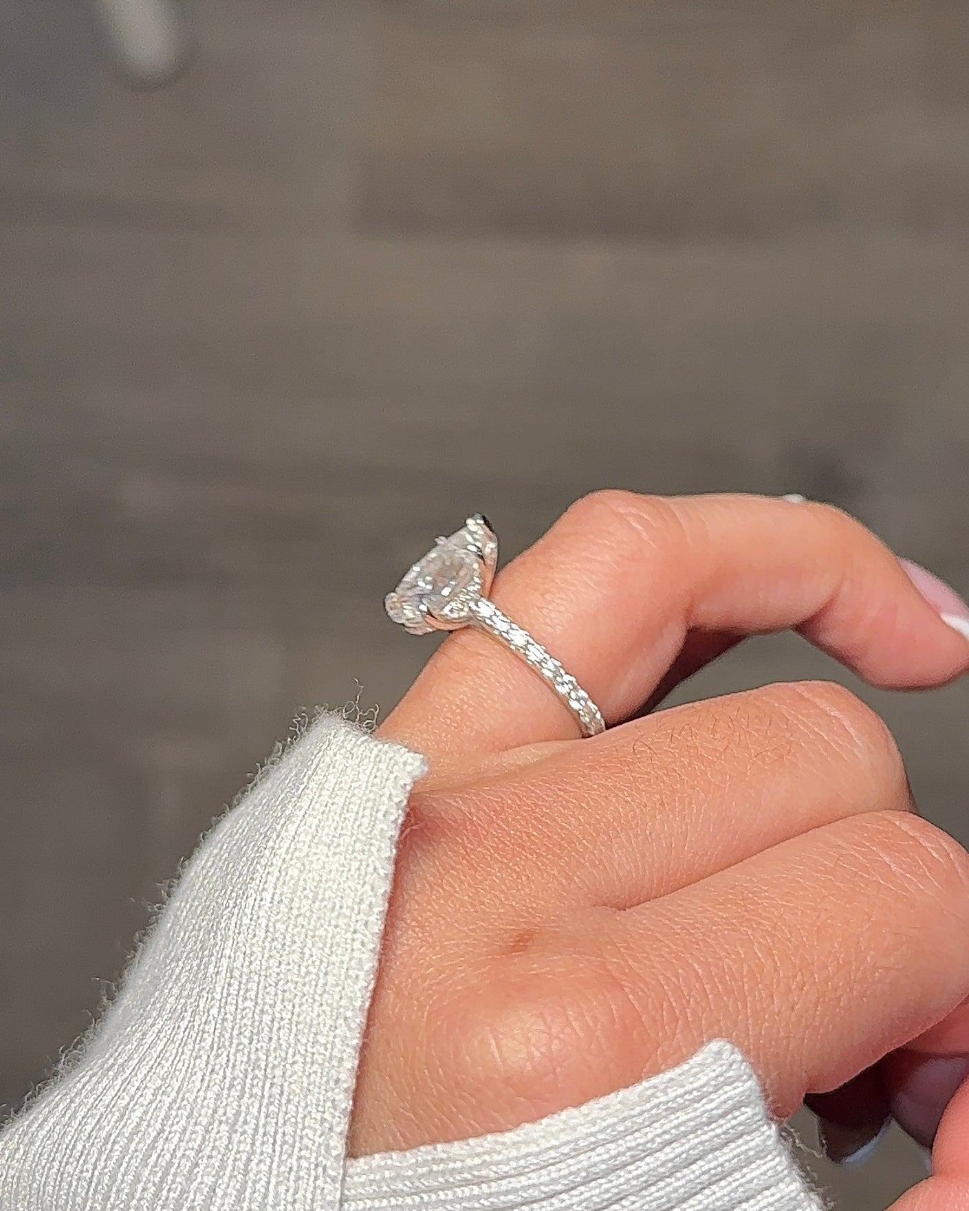 4.0ct Pear Cut Moissanite Hidden Halo Engagement Ring - elizabeth + Bern