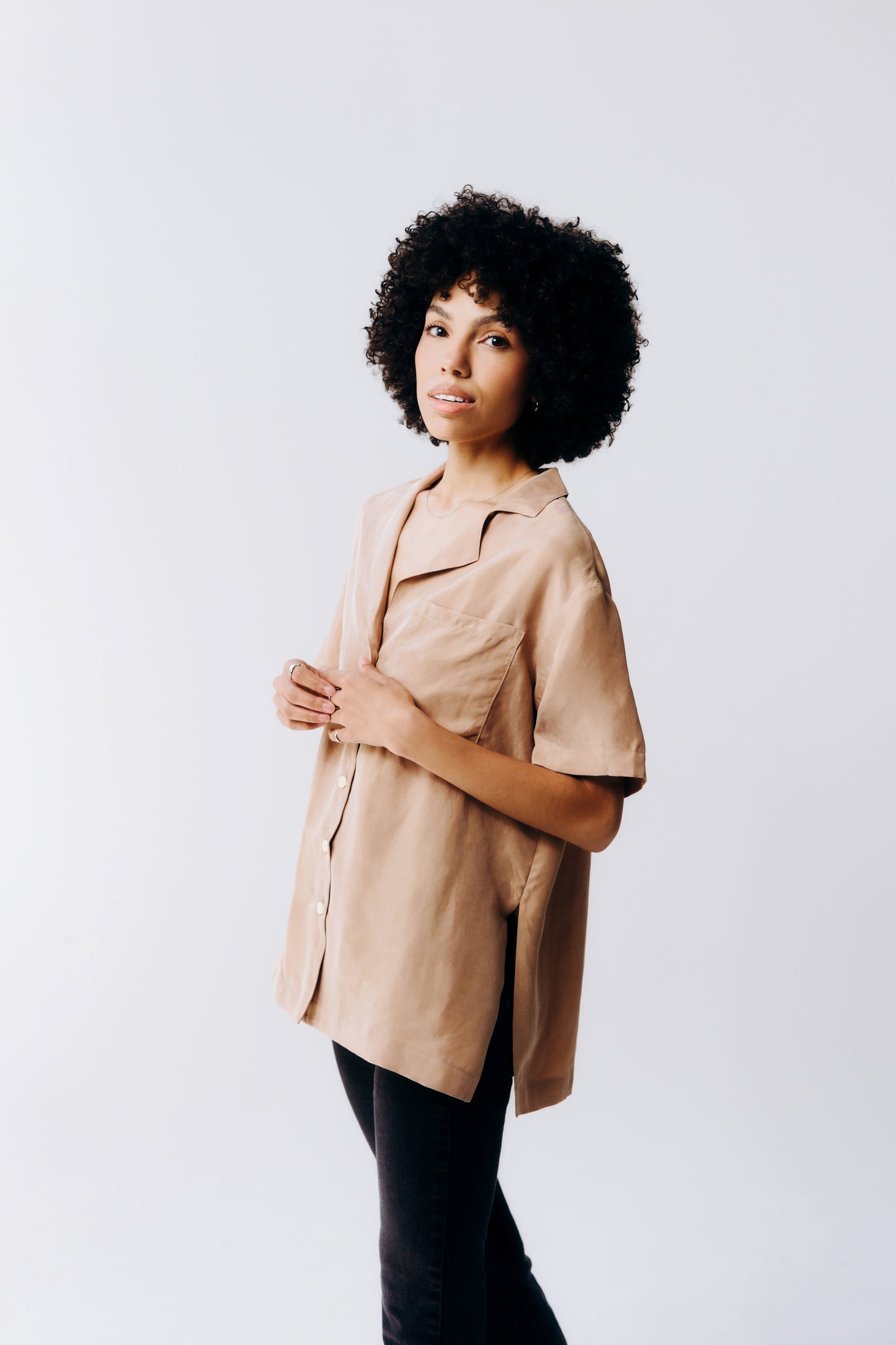 Washable Silk Button Down Shirt - elizabeth + Bern
