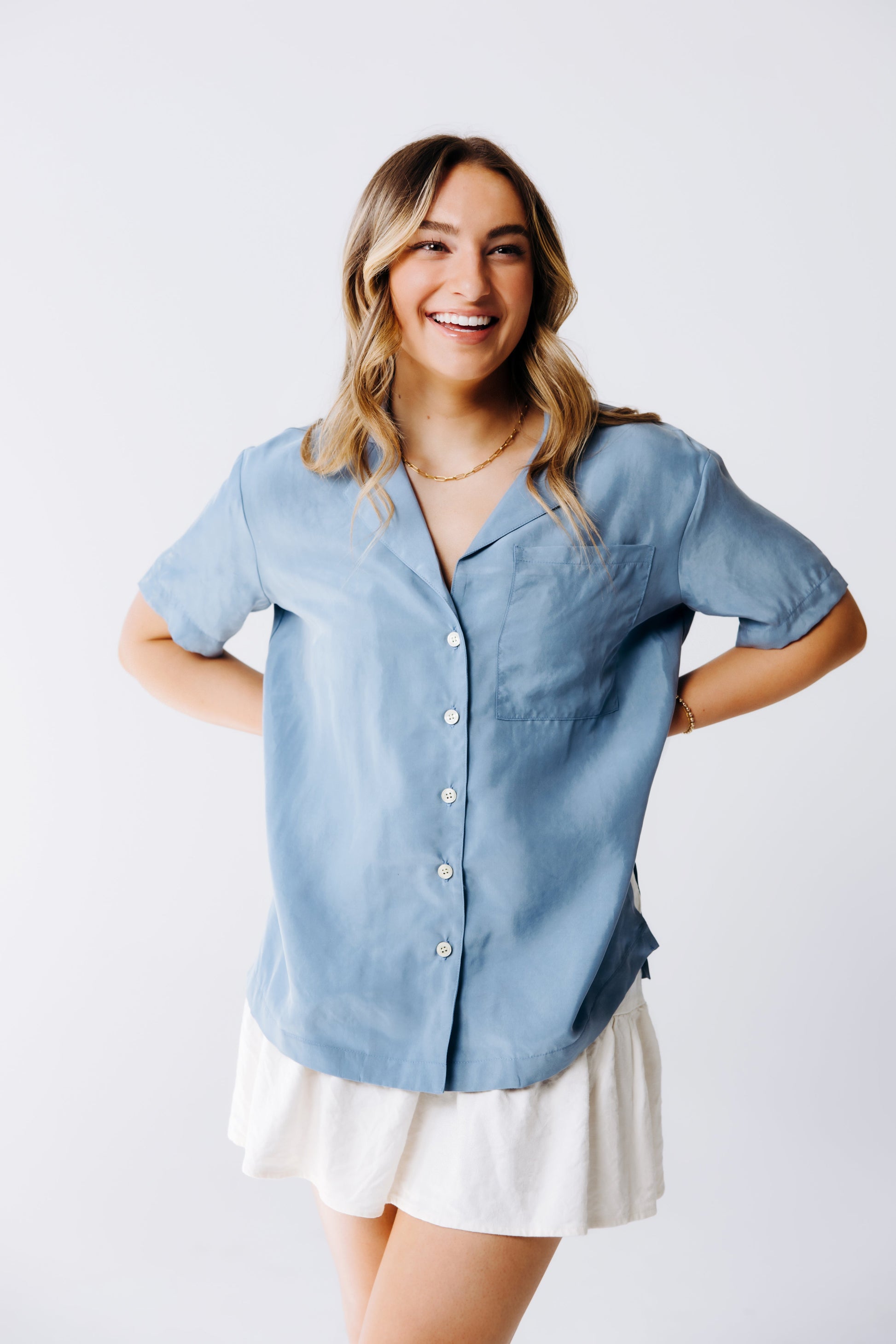 Washable Silk Button Down Shirt - elizabeth + Bern