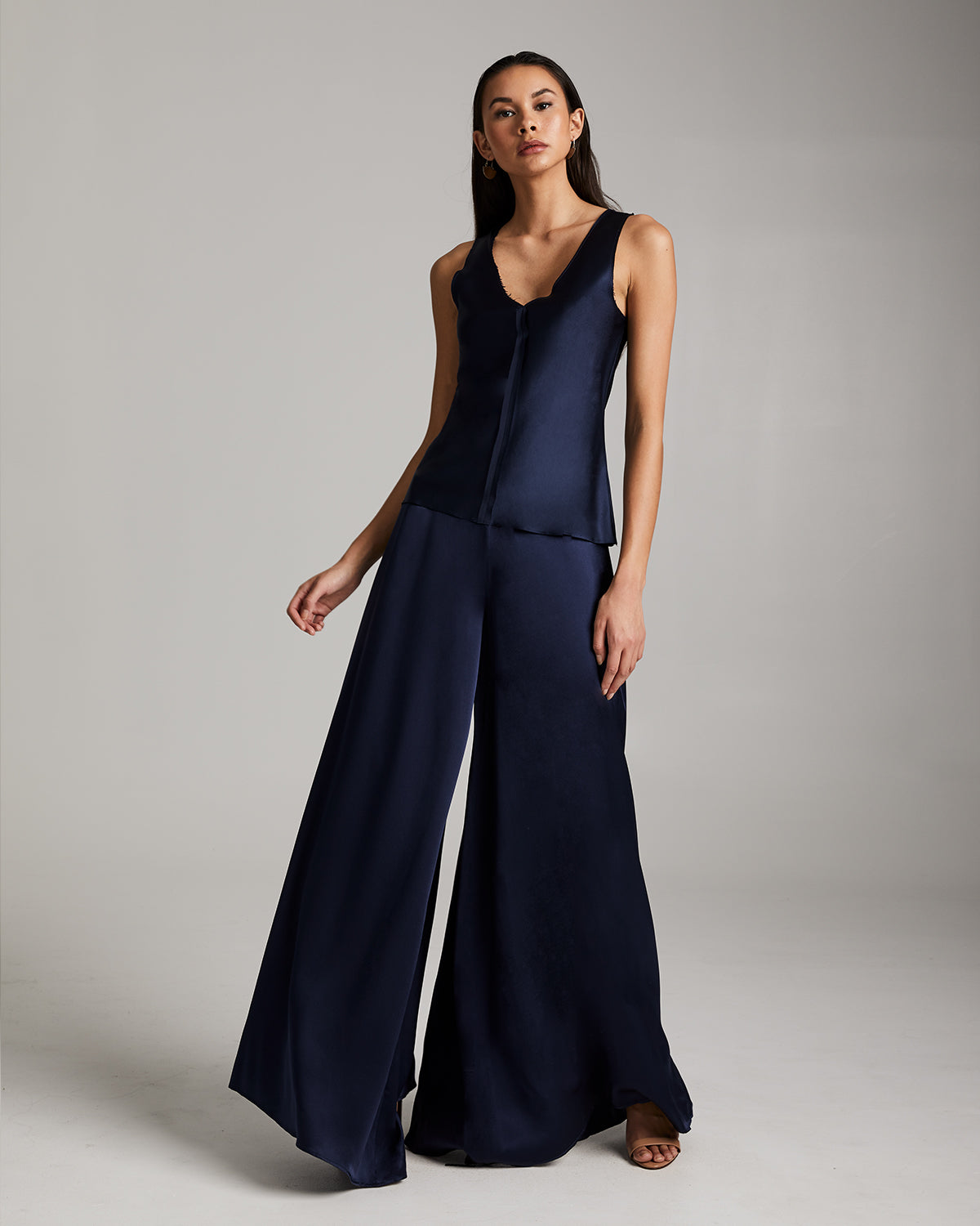 Silk Raw Edge Tank – Minimalist Charmeuse with Artisan Edge Details