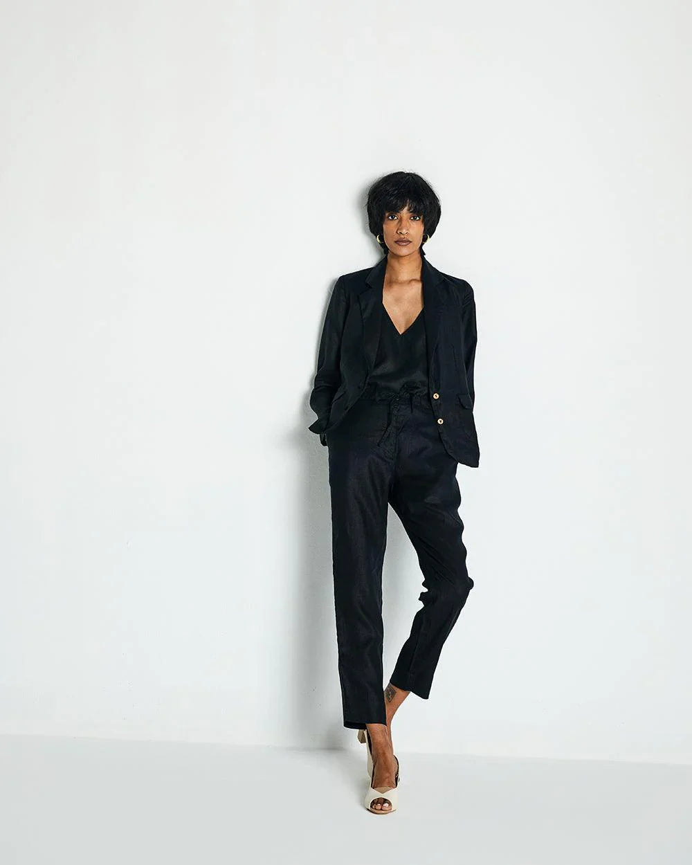 Hemp Three Piece Set in Black - elizabeth + Bern
