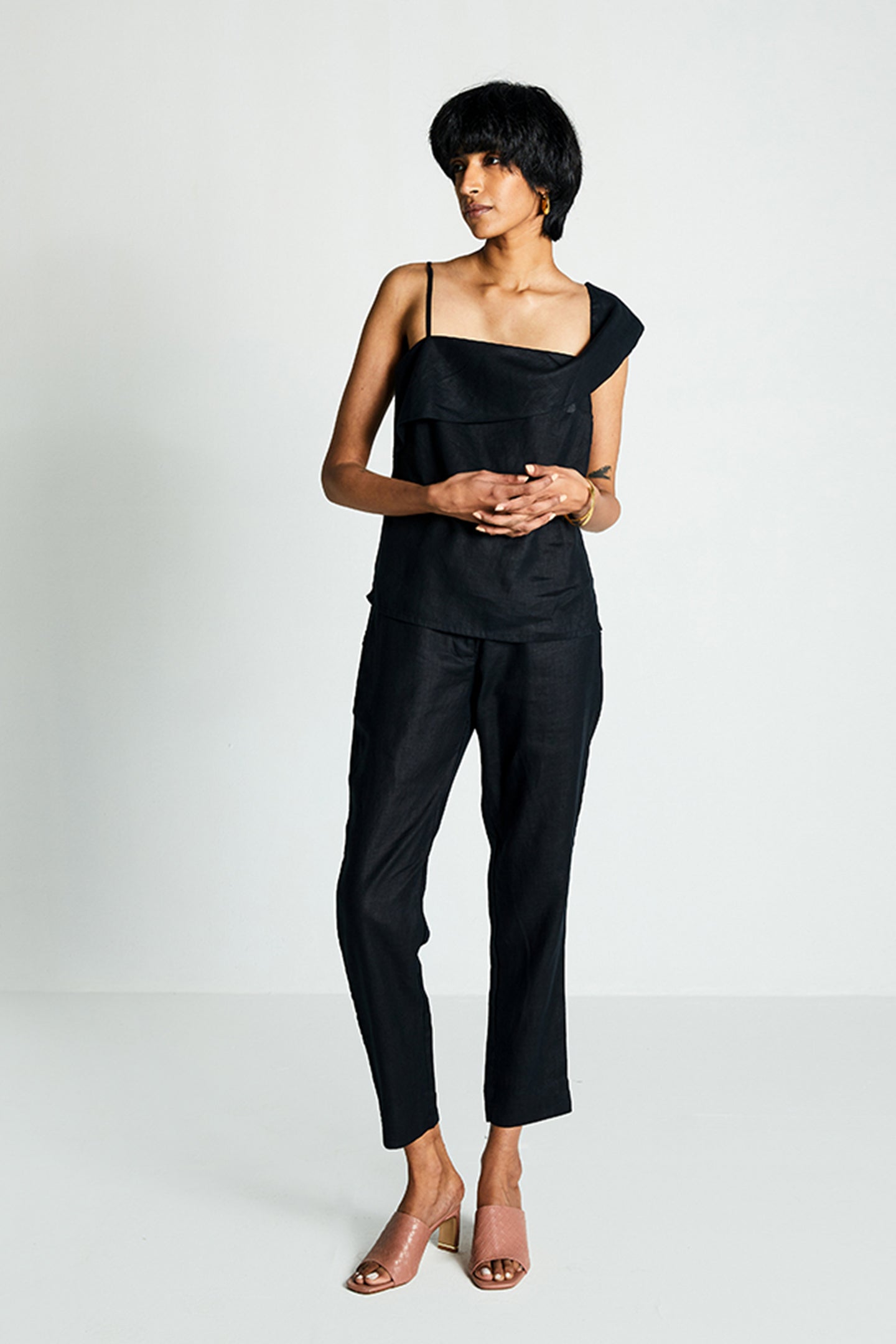 The Wandering Wave Top in Black - elizabeth + Bern