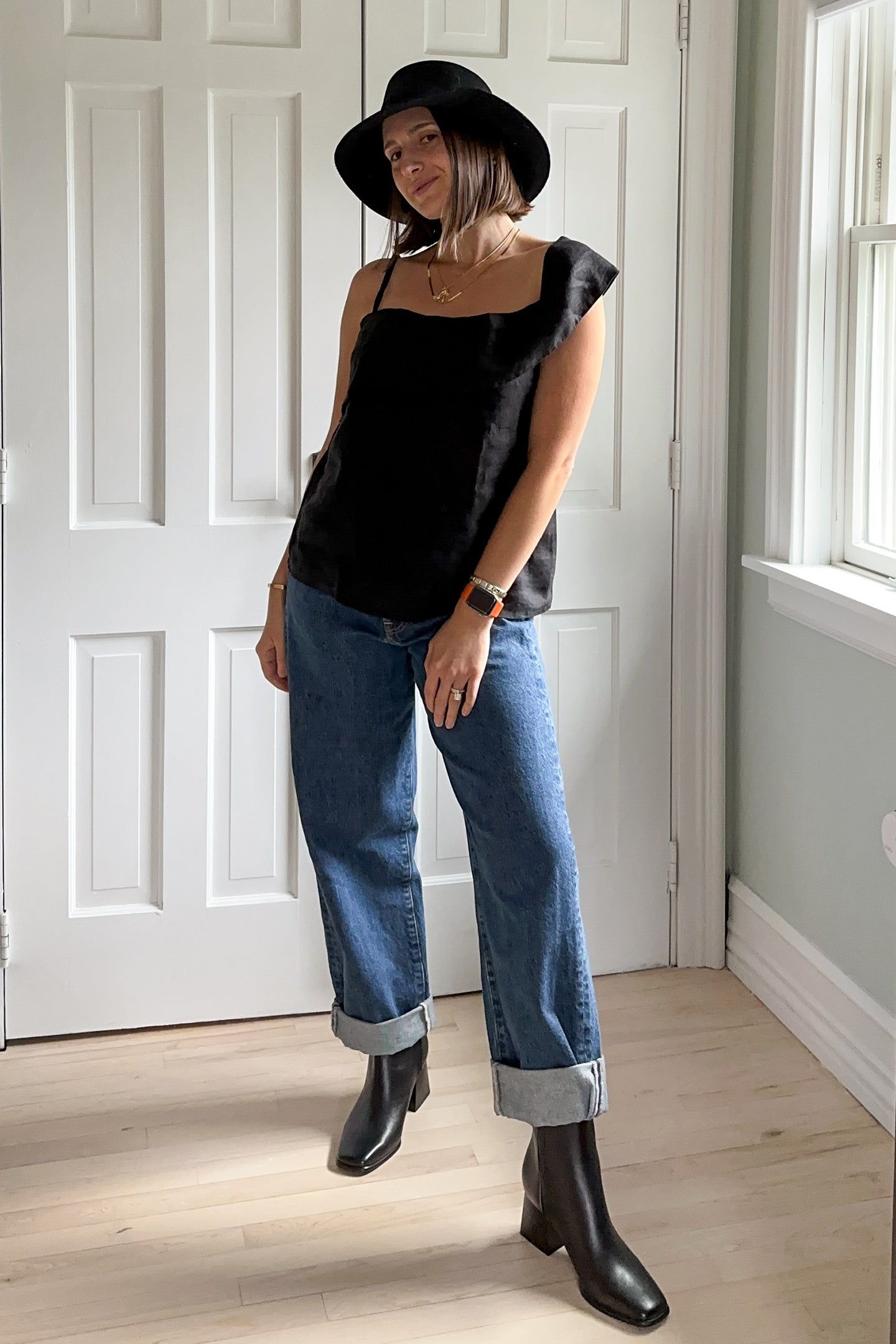 The Wandering Wave Top in Black - elizabeth + Bern