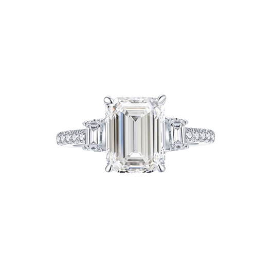 2.5ct Emerald Cut Moissanite Engagement Ring - elizabeth + Bern
