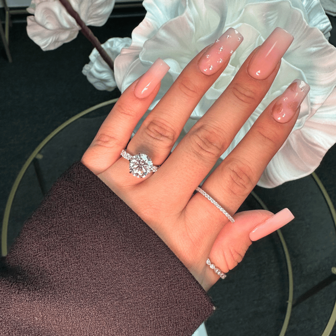 3.5ct Round Cut Moissanite Double Hidden Halo Engagement Ring - elizabeth + Bern