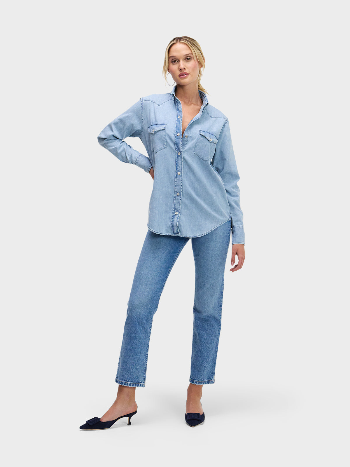 BLUE DENIM WESTERN SHIRT: LONESOME DOVE