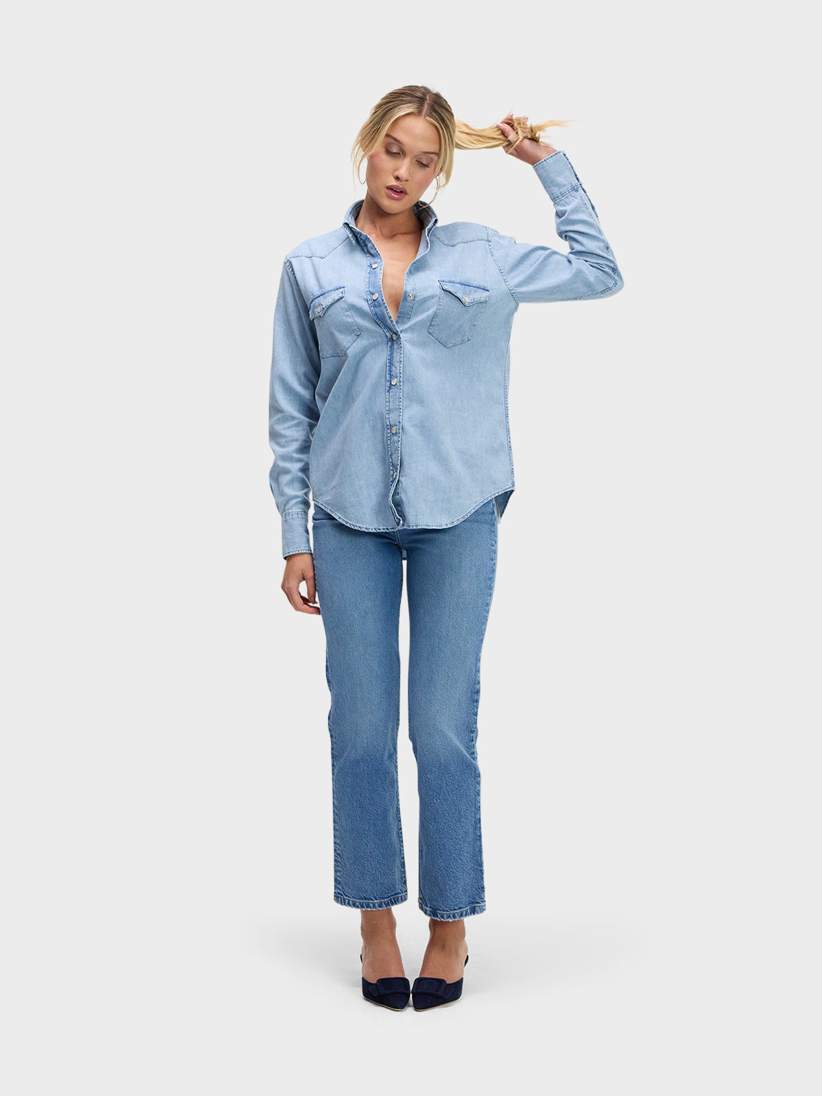 BLUE DENIM WESTERN SHIRT: LONESOME DOVE