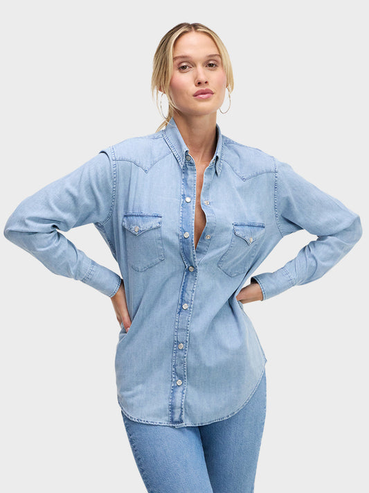 BLUE DENIM WESTERN SHIRT: LONESOME DOVE