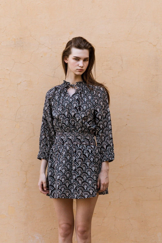 Hand-Printed Dree Mini Dress (Lurex) - elizabeth + Bern