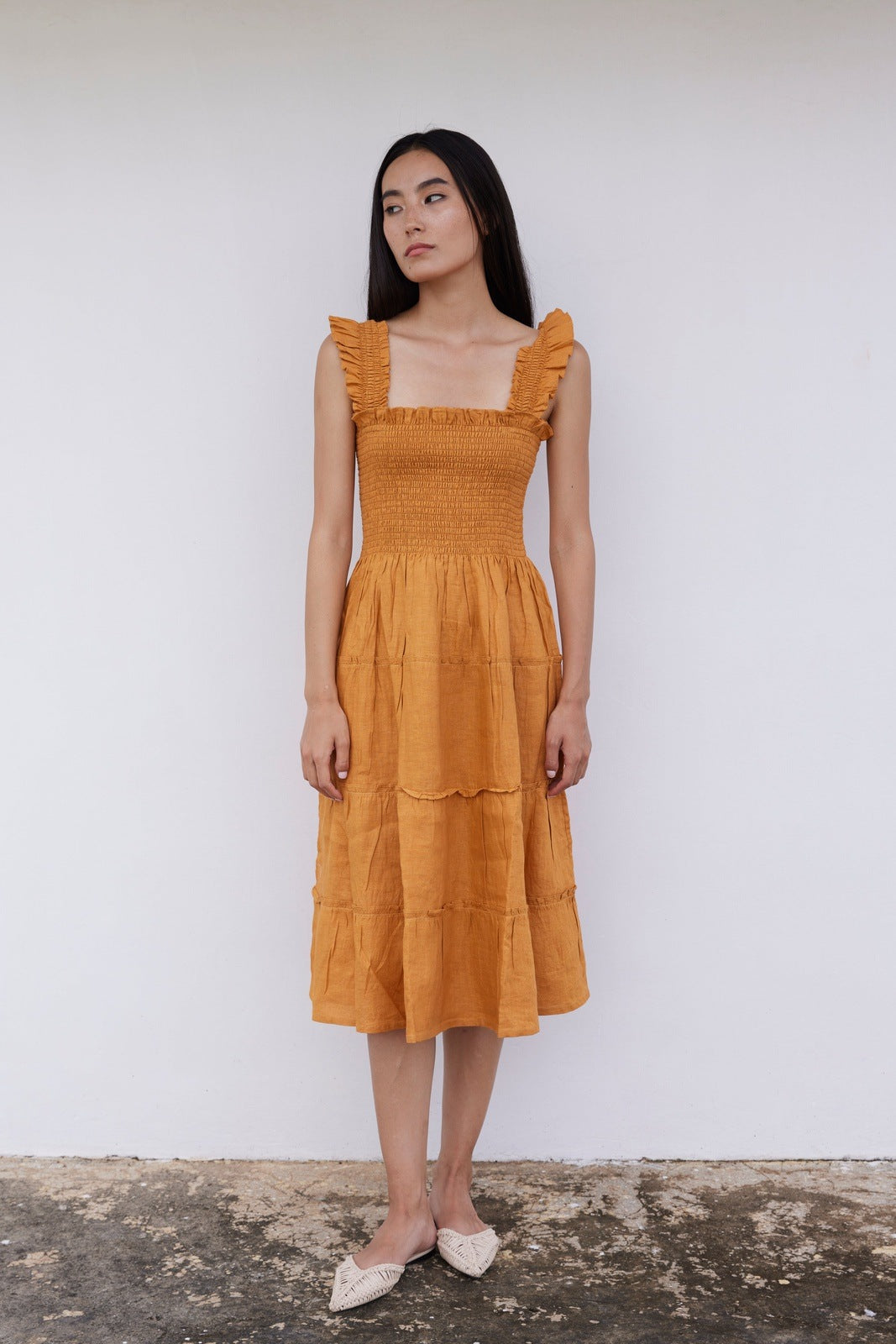 Alma Linen Midi Dress - elizabeth + Bern