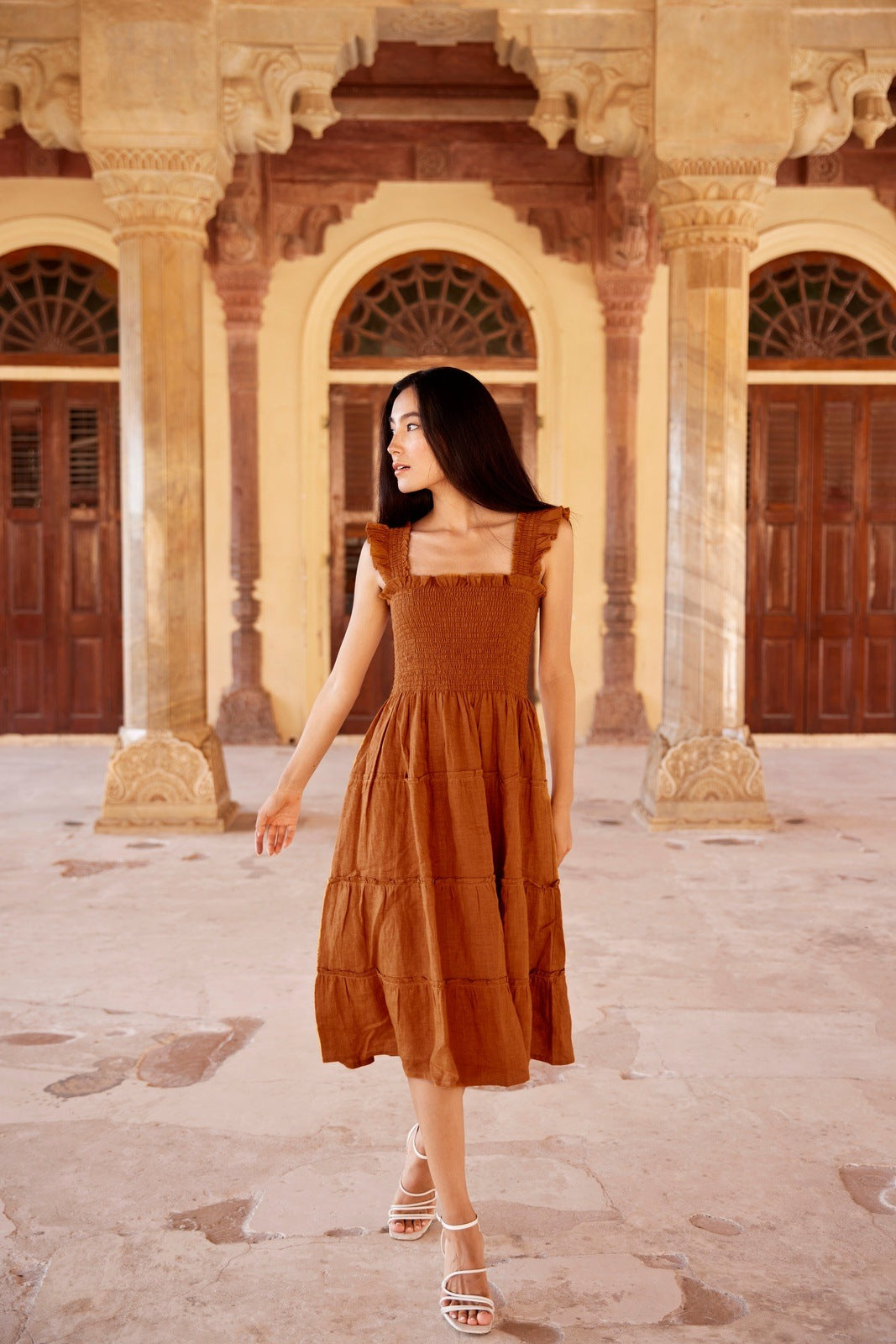 Alma Linen Midi Dress - elizabeth + Bern