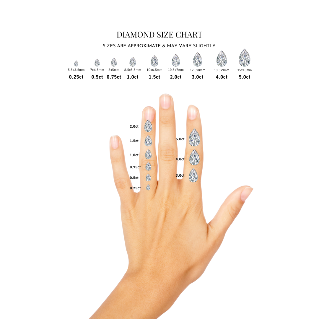 4.0ct Pear Cut Moissanite Hidden Halo Engagement Ring - elizabeth + Bern