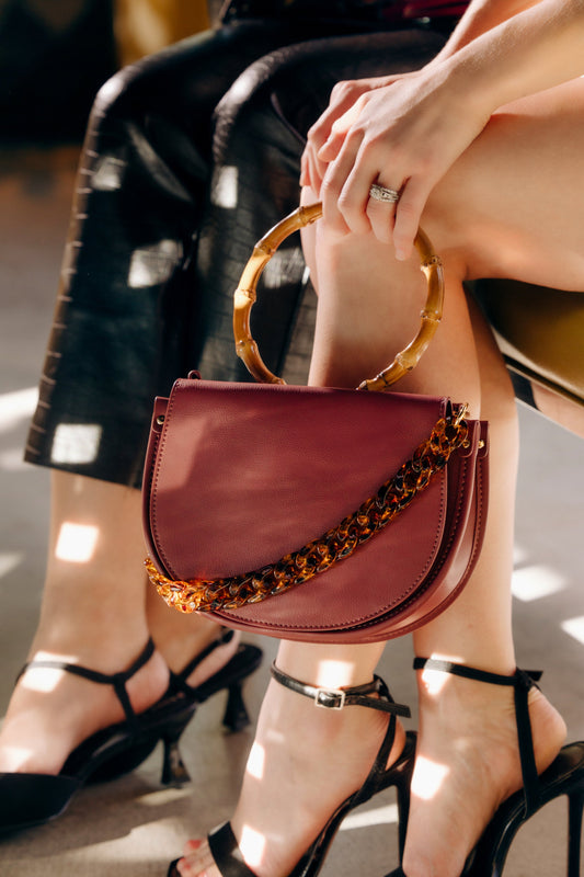 Burgundy Semi-Circle Crossbody Bag - elizabeth + Bern