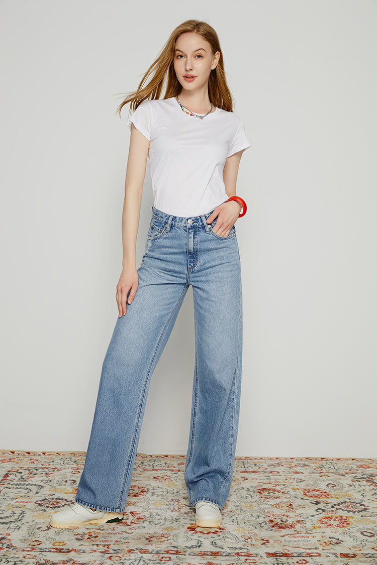 Coney Island Whitefish High Rise Wide Jeans HJ007