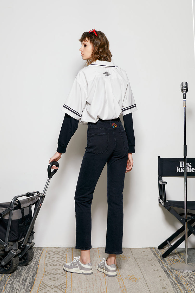 Activity Grrrl High Rise Kick Crop Jeans HJ017