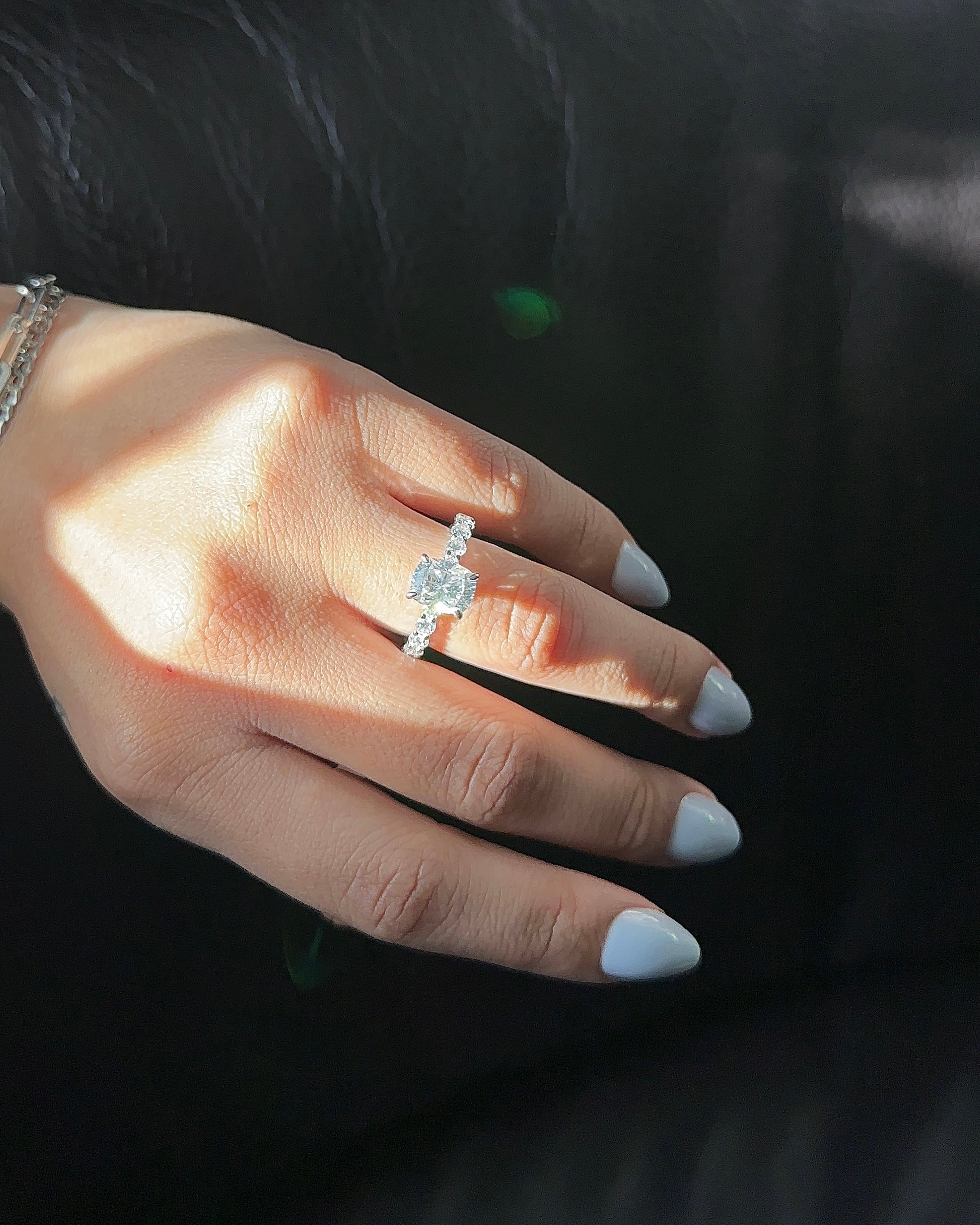 2.5ct Elongated Cushion Cut Eternity Engagement Ring