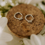 Sophie Baguette Diamond Mini Hoops - elizabeth + Bern